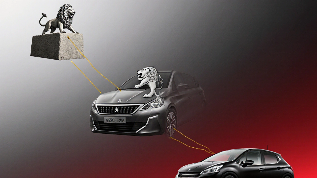 Evoluce loga Peugeot: lev od mlýnského kamene po moderní elektromobil.