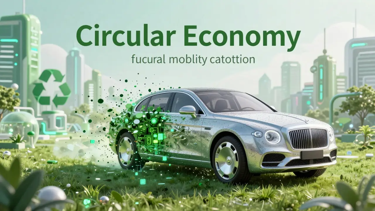 Koncept recyklace auta a udržitelné mobility v budoucnu.